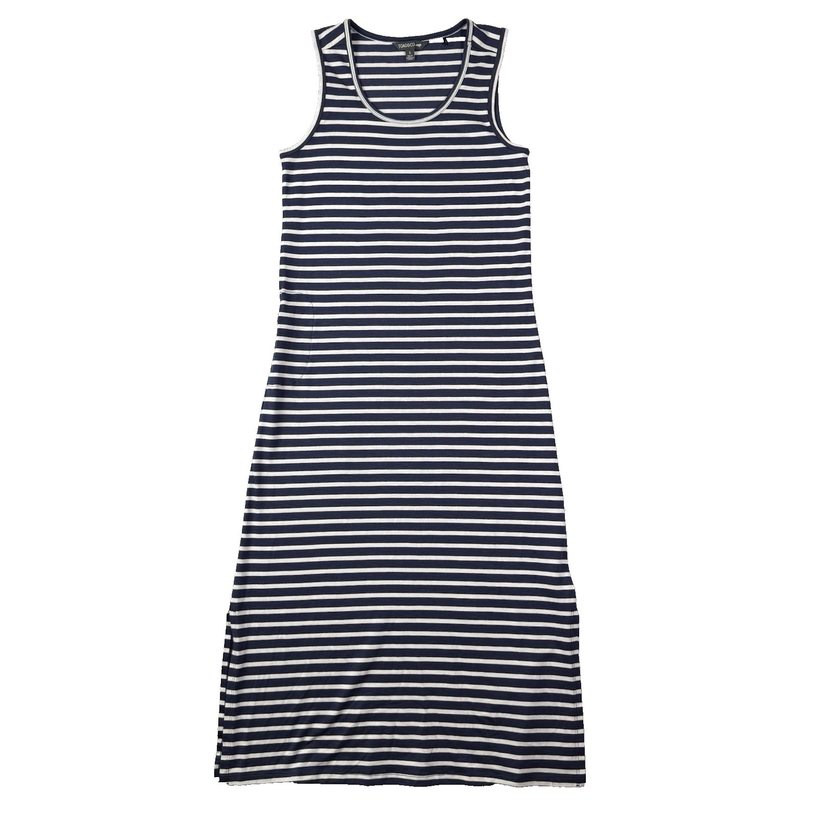 Toad & Co. Striped Dress Size Small Blue/White Sleeveless Coastal Summer Resort